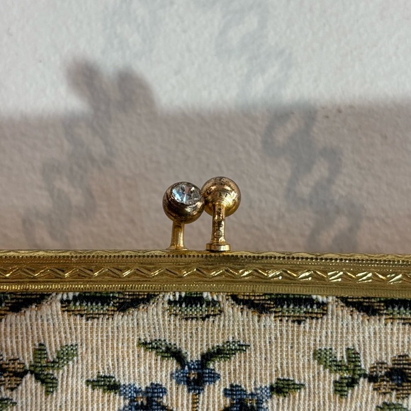 SMALL BAG Tapestry Floral Coin Closure with Rhinestone Unbranded - Picture 7 of 10